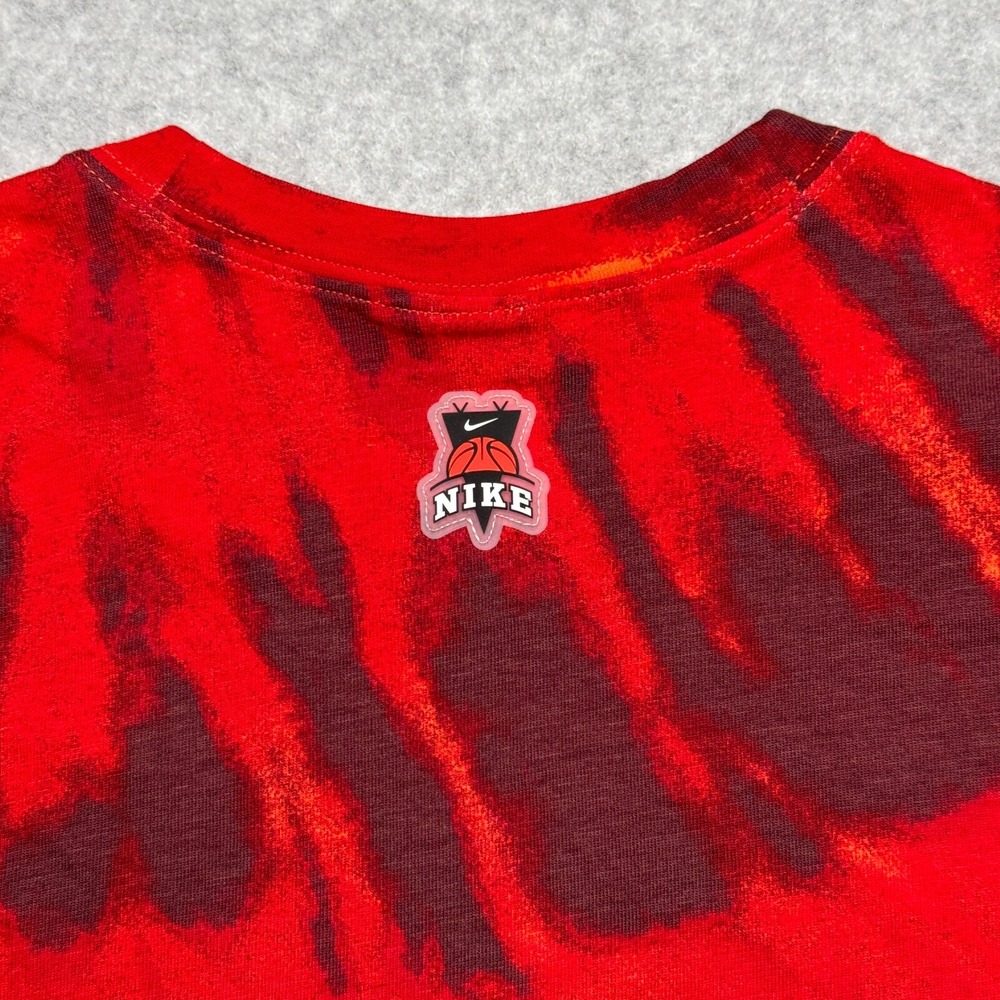 Nike Sportswear Shirt Mens Small Red Tie Dye Skull Skeleton Basketball DR9763 - Picture 4 of 10